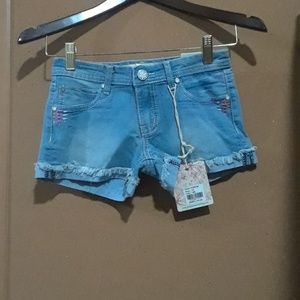 Girls patterend jean shorts